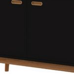 Tenzo 2172-024 BESS Designer Sideboard, lackiert, matt, Untergestell massiv, 72 x 114 x 43 cm, schwarz / eiche, (HxBxT)