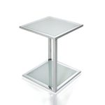 Invicta Interior Cubetto Funktionaler Beistelltisch frosted Glas chrom 40 cm