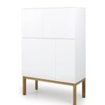 Tenzo 2276-001 Patch - Designer Sideboard / Schrank, Untergestell Eiche massiv, 138 x 92 x 40 cm, weiß eiche / lackiert matt