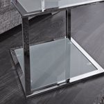 Invicta Interior Cubetto Funktionaler Beistelltisch frosted Glas chrom 40 cm