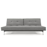 Innovation Schlafsofa mit Chrombeinen Splitback Chrome Textil dunkelgrau