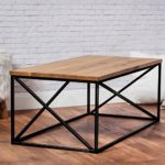 Original-BestLoft® Eiche Metall Couchtisch Beistelltisch Industiedesign loft 110x55x43 vintage Sofatisch massiv Holz (Eiche natur)