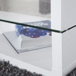 Exclusiver Design Couchtisch FORMULA hochglanz weiss Tisch Glas