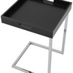 Invicta Interior Ciano Design Beistelltisch Tablett-Tisch schwarz chrom 40 x 40 cm