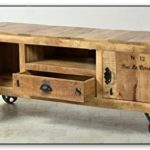 SIT-Möbel 1915-02 Lowboard rustic mango-antikfinish mit gewollten Gebrauchsspuren, 140 x 40 x 55 cm, 2 Holztüren, 1 Schublade, 1 offenes Fach