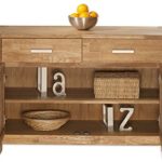 Hochwertige Kommode mit 2 Schubladen und 2 Türen aus massiver Wildeiche geölt 125x78 cm | Eos | Design Sideboard aus Wildeichen-Holz 2-türig 125cm x 78cm