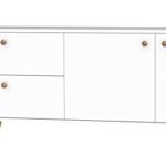 Tenzo 1114-001 Haze Designer Sideboard, 75 x 160 x 43 cm, weiß / eiche