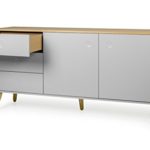 Tenzo 1675-612 Dot Designer Sideboard Holz, grau / eiche, 43 x 162 x 79 cm