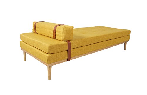SalesFever® Daybed Mesa, Relaxliege oder Gästebett, in Curry-Gelb, zum Entspannen, Liegen und Sitzen, trendiges Polstermöbel, 81,5 x 201 cm
