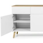 Tenzo 1678-454 Dot Designer Sideboard Holz, weiß / eiche, 43 x 192 x 86 cm