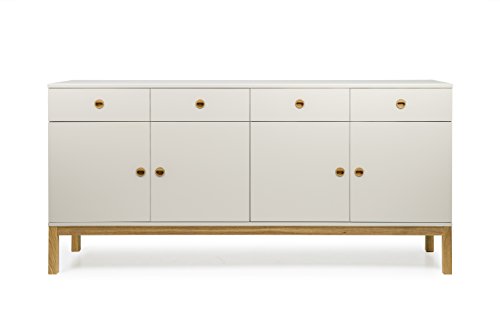 Tenzo 3568-083 Fresh Designer Sideboard Holz, warm grey / eiche, 46 x 192 x 91 cm