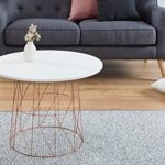 Moderner Couchtisch Beistelltisch WIRE TEA TABLE Metallgestell in kupfer Tischplatte in weiß Metallkorb Wohnzimmertisch skandinavisches Design