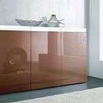 SIDEBOARD WOHNZIMMER SCHRANK WEIß CAPPUCCINO HOCHGLANZ NEU 388277