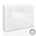 Sideboard Weiß Hochglanz - 105 x 78 cm - hochwertige Kommode deutscher Herstellung