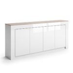 VICCO Sideboard ROMA in Weiß Hochglanz - 190 cm Kommode Schrank Anrichte Diele Flur Highboard Mehrzweckschrank