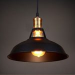 Glighone Pendelleuchte Vintage Hängelampe Schwarz Metall Vintage Hängeleuchte Retro Lampenschirm Industrial Esein E27 für Esszimmer Esstisch Flur Restaurant Wohnzimmer Hotel Café usw.