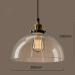 Glighone Industrial Vintage Pendelleuchte Hängeleuchte Glas Retro Anhänger Deckenleuchte Halbkugel für Esstisch Loft Coffee Bar Restaurant Wohnzimmer Schlafzimmer Küche Esszimmer usw.