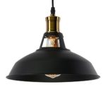 Glighone Pendelleuchte Vintage Hängelampe Schwarz Metall Vintage Hängeleuchte Retro Lampenschirm Industrial Esein E27 für Esszimmer Esstisch Flur Restaurant Wohnzimmer Hotel Café usw.