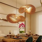 XYDM Pendelleuchten Retro Südostasiatischer Stil Bambus-Rattan Deckenlampe Tee Raum Wohnzimmer Leuchte Dekoration AC110-240V E27