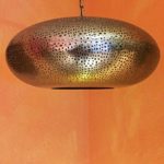 Orientalische Lampe Pendelleuchte Silber Qytura 42cm E27 Lampenfassung | Marokkanische Design Hängeleuchte Leuchte aus Indien | Orient Lampen für Wohnzimmer, Küche oder Hängend über den Esstisch
