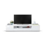 TV Board Lowboard Santiago V2, Korpus in Weiß Hochglanz / Fronten in Weiß Hochglanz und Weiß Hochglanz