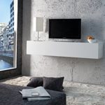 Moderner Design CUBE weiß Hochglanz Regal Wandregal TV Board made in Italy Hängeschrank