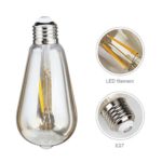 Edison Glühlampen,Samione Edison LED Lampe Vintage Stil Glühbirne Squirrel Cage Retro Lampe Antike Beleuchtung 6 Stück, [Energieklasse Energieklasse A++]