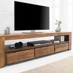 Massives TV-Board MAKASSAR 170cm Sheesham mit drei Schubladen Fernsehtisch Fernsehschrank Lowboard Wohnzimmerschrank