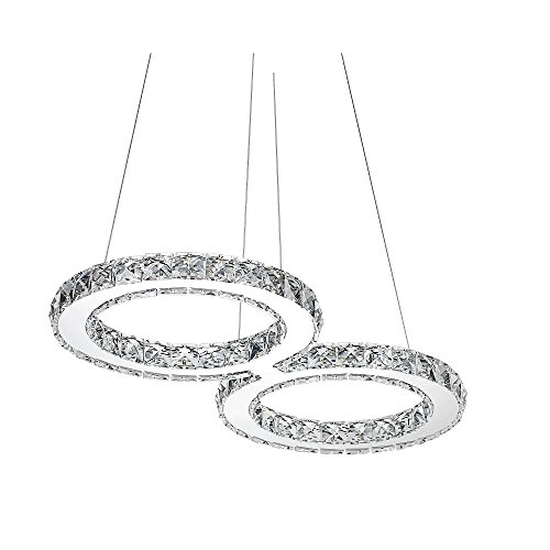 SAILUN 32W LED Kristall Design Hängelampe Deckenlampe Pendelleuchte Kreative Kronleuchter Kaltweiß Lüster (8-Form)