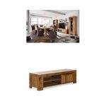 Massivum Stark Wohnwand, Holz, braun, 35 x 103 x 190 cm + TV-Schrank Stark 167x48x50 cm Palisander braun gewachst