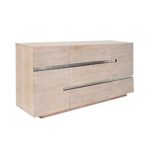 Massives Sideboard WOTAN 170cm Eiche Massivholz keilverzinkte Oberfläche weiß gekälkt