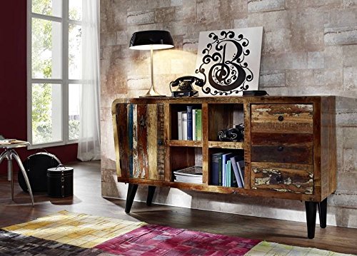 Möbel Massivholz Vintage lackiert Sideboard Altholz massiv Möbel vollmassiv Sixties #101