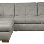 CAVADORE Ecksofa Bules mit Ottomane links/Großes Sofa im modernen Design/274 x 81 x 232 cm (BxHxT)/Kunstleder hellgrau