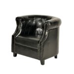 Vintage Lounge Sessel Lederoptik schwarz