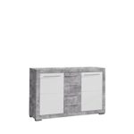 NEWFACE Atrium Sideboard, Holz, betonoptik / weiß glanz, 152.20 x 43.60 x 94.10 cm