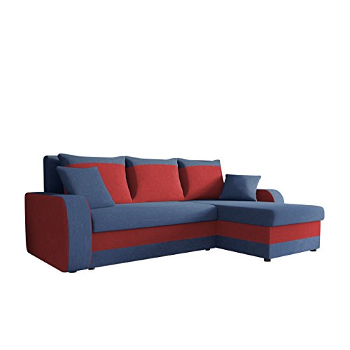 Ecksofa Kristofer, Design Eckcouch Couch! mit Schlaffunktion, zwei Bettkasten, Farbauswahl, Wohnlandschaft! Bettfunktion! L-Form Sofa! Seite Universal! (Mikrofaza 0012 + Mikrofaza 0034)