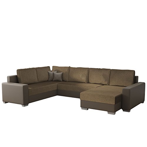 Ecksofa Olga SALE!, Elegante BIG Couch, Design U-Form Eckcouch, Ecksofa, Farbauswahl, Wohnlandschaft (Ecksofa Rechts, Soft 024 + Lux 03)