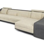Sofa Couch Stoff Wohnlandschaft modern Design Ecksofa L-Form mit LED-Licht Beleuchtung BERLIN III
