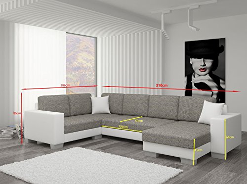 Couch Couchgarnitur Sofa Polsterecke MC 11 U Wohnlandschaft Schlaffunktion