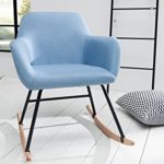 DuNord Design moderner Schaukelstuhl Sessel blau Schwingsessel Relaxstuhl hellblau Schwingstuhl JEGUM Polstersessel Polsterstuhl