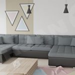Mirjan24  Ecksofa Wicenza Bris! Elegante Big Sofa mit Schlaffunktion Bettfunktion! Technologie Cleanaboo®, Schwerentflammbar, Wohnlandschaft! U-Form, Eckcouch Couch! (Soft 011 + Bristol 2446)