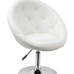 Sessel in Weiß höhenverstellbar Kunstleder Clubsessel Coctailsessel Lounge Sessel Duhome 0332