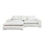 Komfortables Ecksofa MINO im modernen Landhausstil Leinen beige Sofa Couch 275x175 cm inkl. Kissen