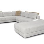 Eckcouch Sofa Couch Stoff Wohnlandschaft modern Design Ecksofa L-Form mit LED-Licht Beleuchtung AVELLINO