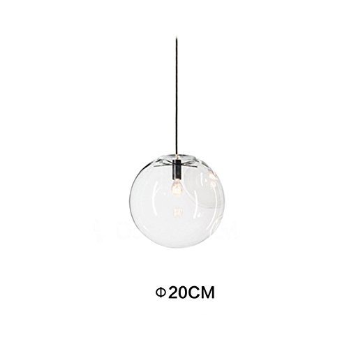 MZStech - Kugelförmiges klassisches Glas-hängendes helles kreatives einzelnes helles Hauptglas-Lampen-Farbton (20cm)