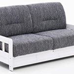 Schlafsofa Campus Grau Weiß Stoff Sofa Couch Massiv Holz Schlafcouch Bettfunktion