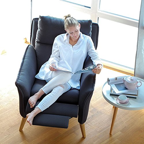 place to be! Top moderner Relax Sessel in Premiumqualität im skandinavischem Stil. Stillsessel Ohrensessel mit Schlaffunktion und hoher Lehne in 11 verschiedenen Stoffen und verschiedenen Massivholzarten.