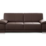 Cavadore 3-Sitzer Ledersofa Corianne / Couch in hochwertigem Echtleder im modernen Design / Mit Armteilverstellung / Größe: 217 x 80 x 99 (BxHxT) / Bezug: Echtleder dunkelbraun (mocca)