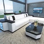 NATIVO© DESIGNER KUNSTLEDER SOFA CESARO MINI MIT LED BELEUCHTUNG Sofa Couch Wohnlandschaft