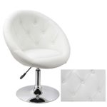 Sessel in Weiß höhenverstellbar Kunstleder Clubsessel Coctailsessel Lounge Sessel Duhome 0332